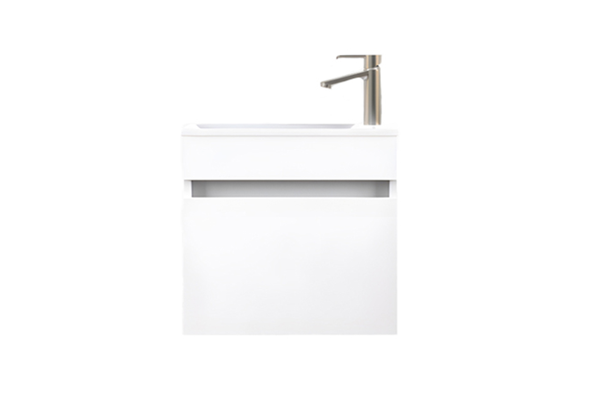 Απεικονίζεται ο πάγκος και ο νιπτήρας του επίπλου μπάνιου